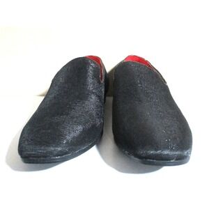 Henry Ferrera Collection Mens Manzi Black Metallic Slip On Loafers Size 9.5